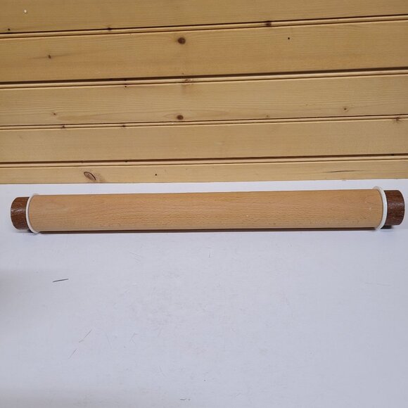 Galloping Gourmet Rolling Pin 1970s Denmark Adjustable Wood 20'' Used - Picture 1 of 7